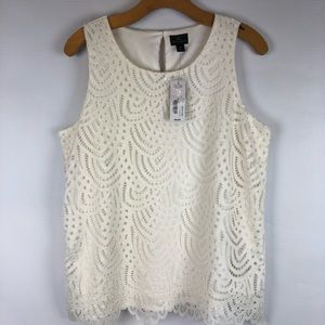 Worthington, lace ivory sleeveless top